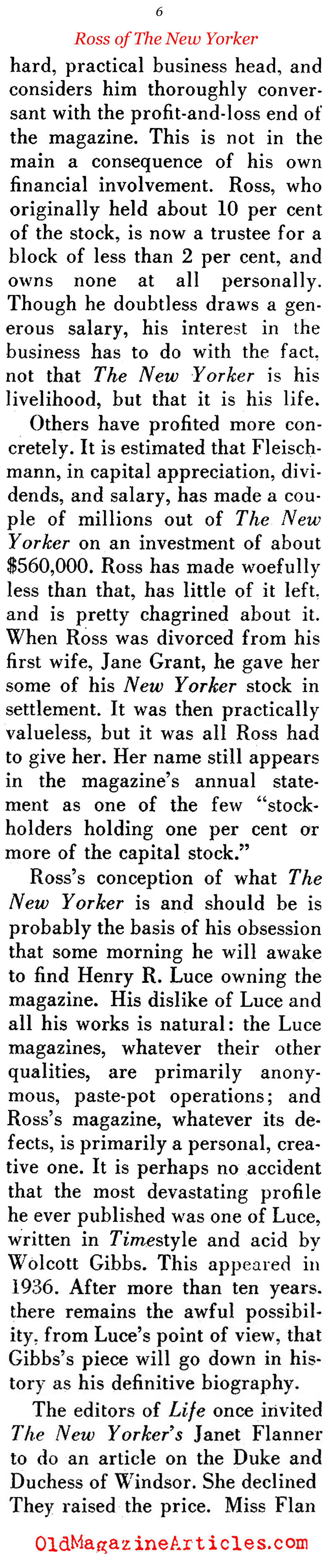 Ross of The New Yorker: Part II ('48 Magazine, 1948)