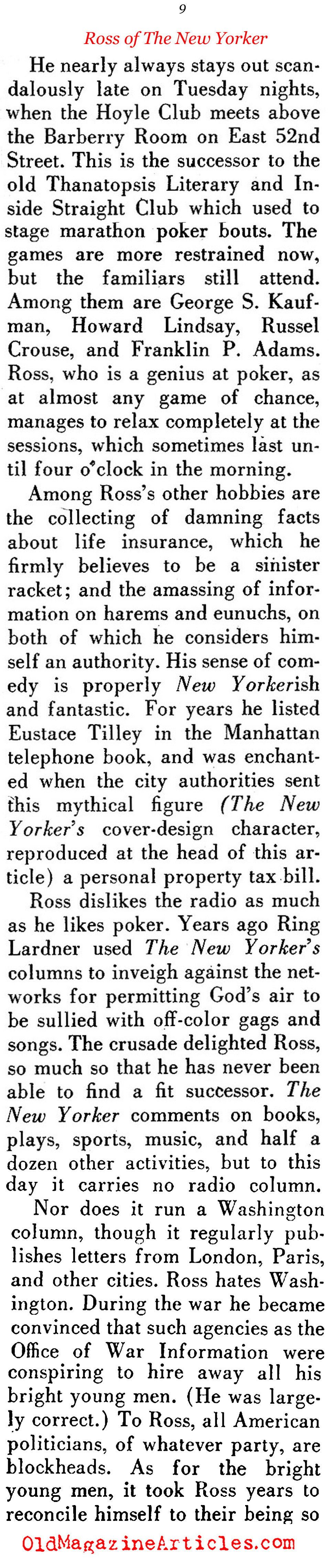 Ross of The New Yorker: Part II ('48 Magazine, 1948)