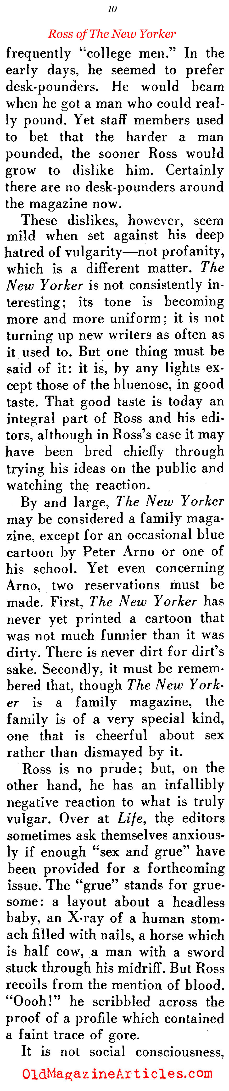 Ross of The New Yorker: Part II ('48 Magazine, 1948)
