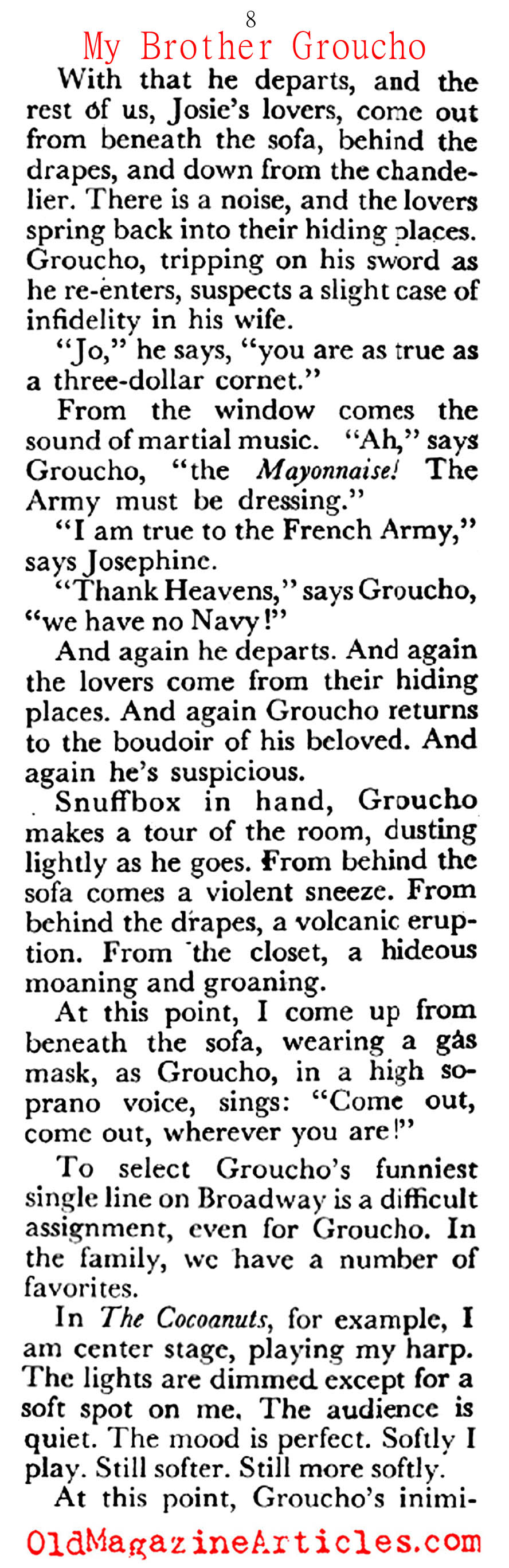 My Brother Groucho (Coronet Magazine, 1951)