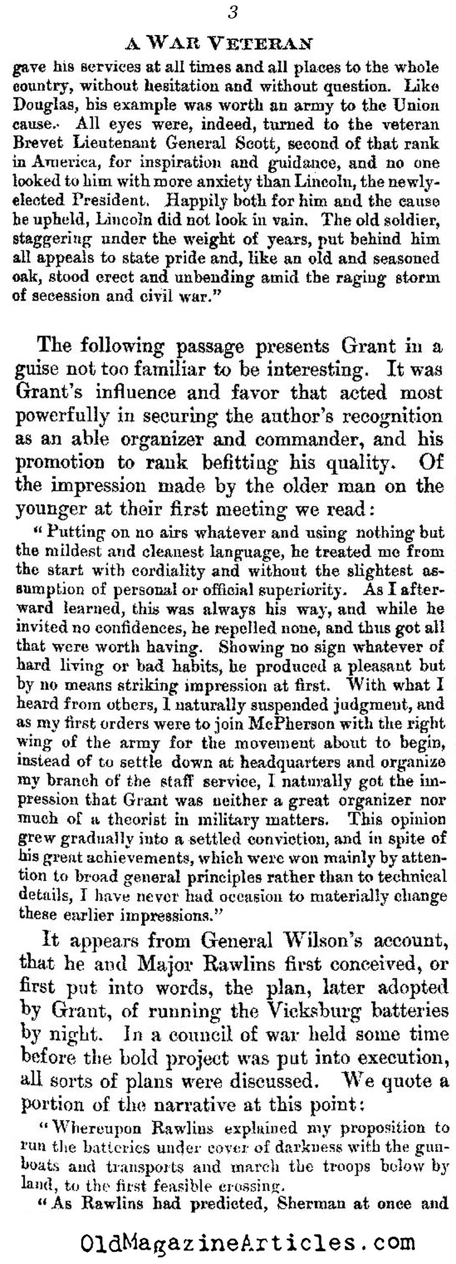 Union General James Harrison Wilson  (The Dial Magazine, 1912)