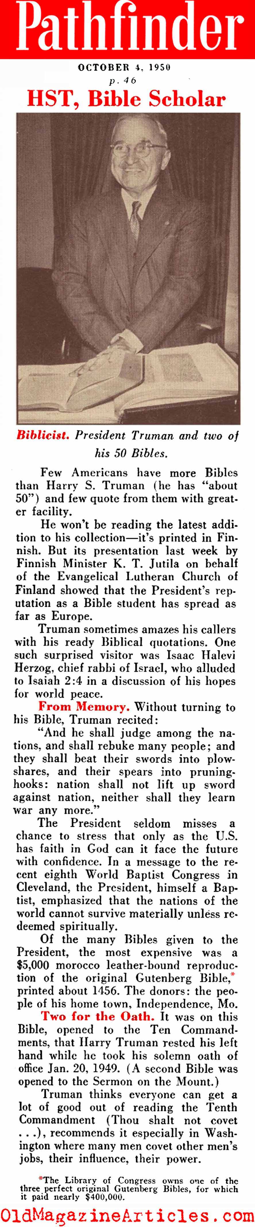 The Biblicist (Pathfinder Magazine, 1950)