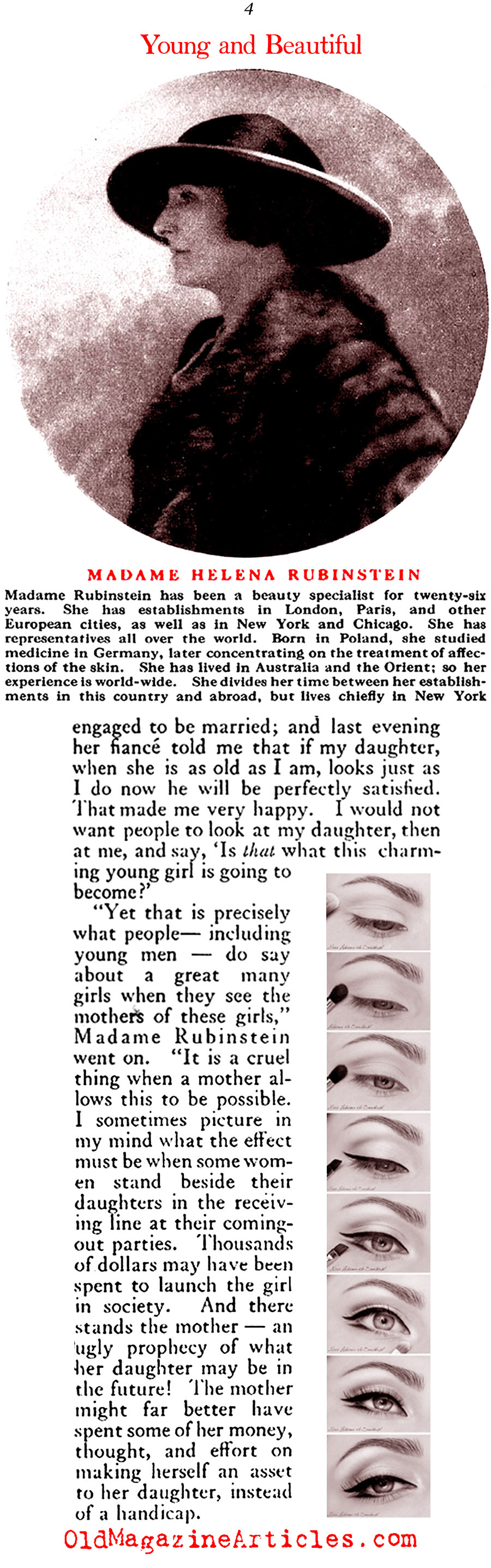 Helena Rubenstein on Youth, Beauty and Commerce (The American Magazine, 1922)