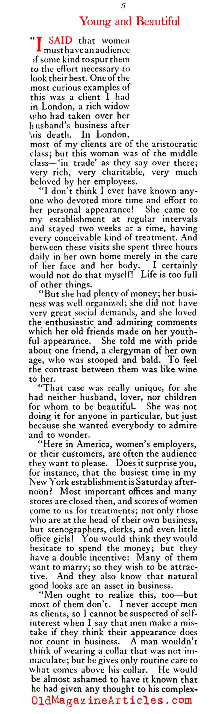 Helena Rubenstein on Youth, Beauty and Commerce (The American Magazine, 1922)