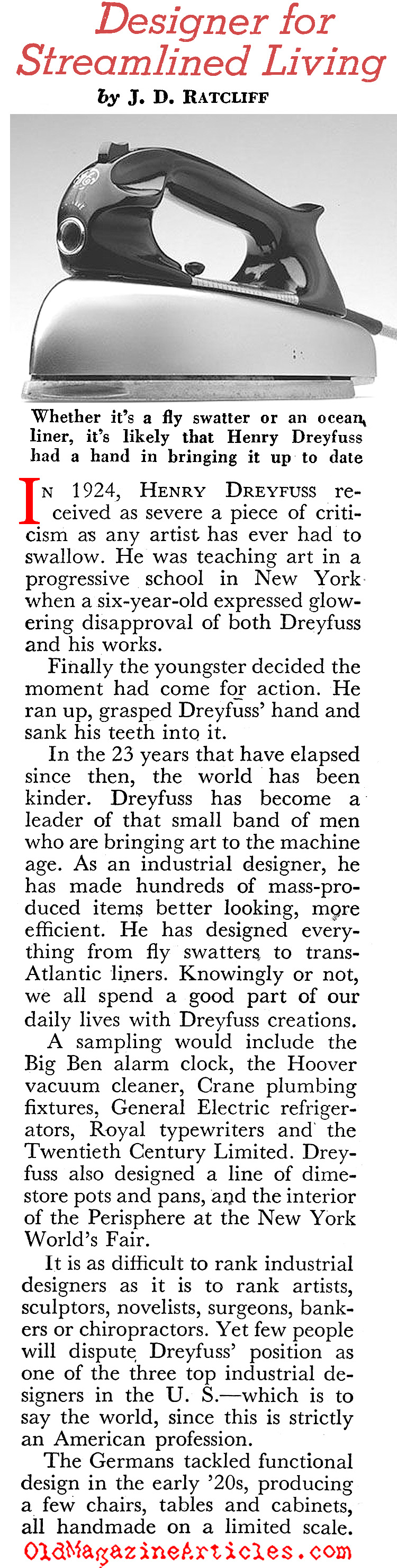 Henry Dreyfuss (Coronet Magazine, 1947)