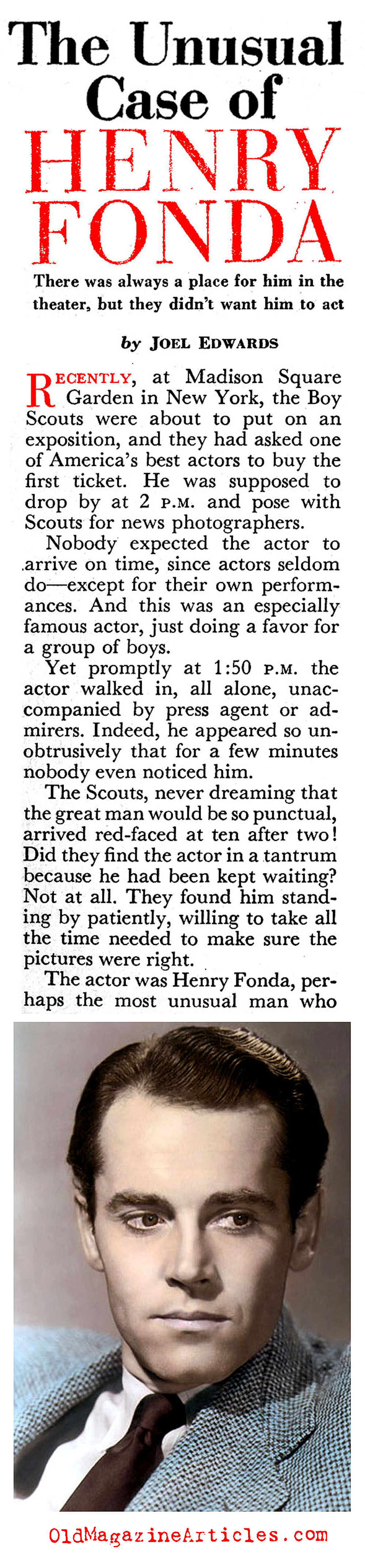 The Unusual Case of Henry Fonda (Coronet Magazine, 1953)