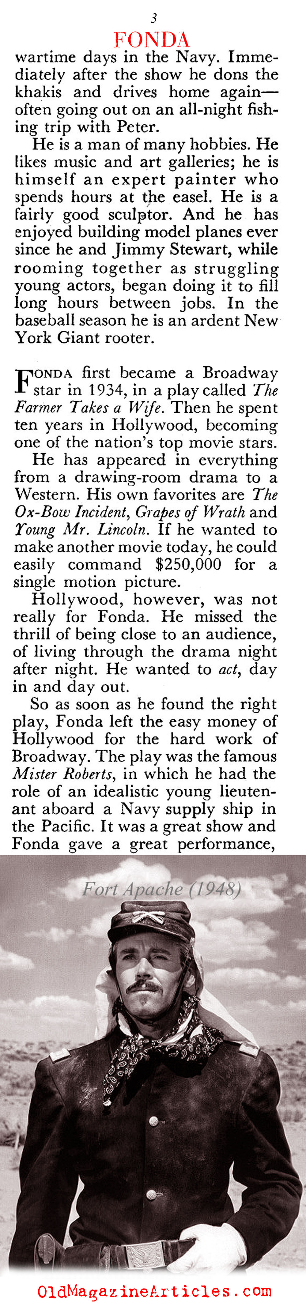 The Unusual Case of Henry Fonda (Coronet Magazine, 1953)