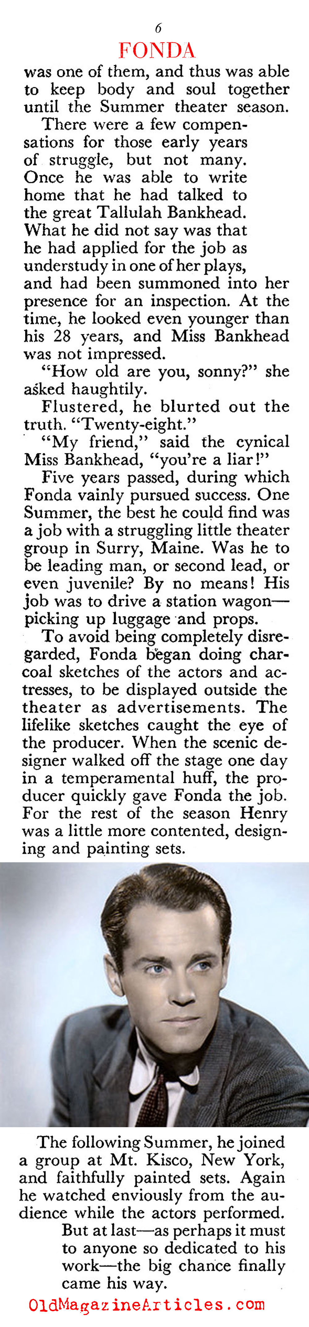 The Unusual Case of Henry Fonda (Coronet Magazine, 1953)