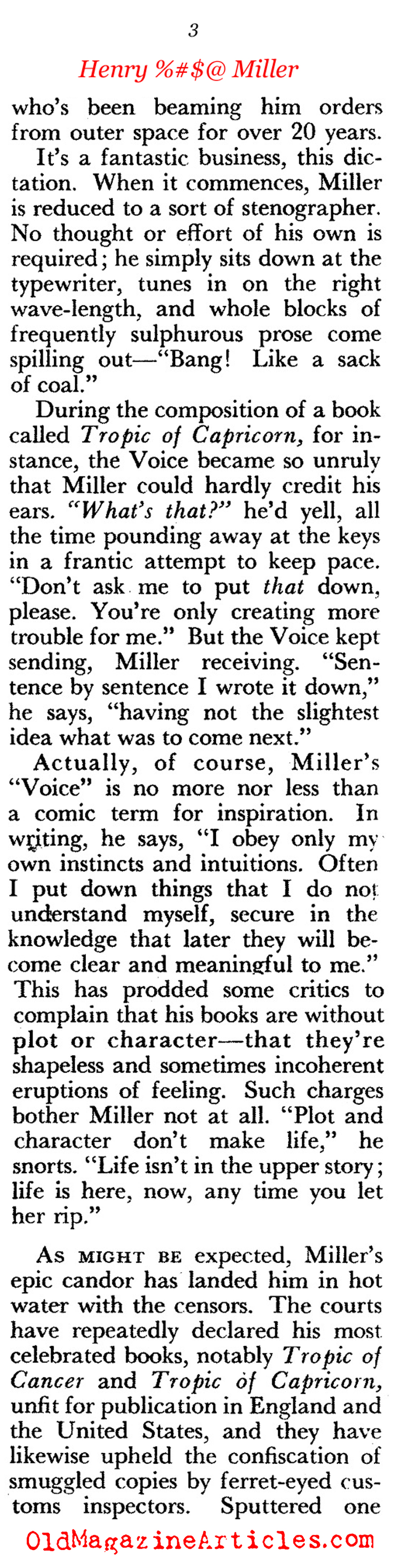 Henry Miller (Pageant Magazine, 1958)