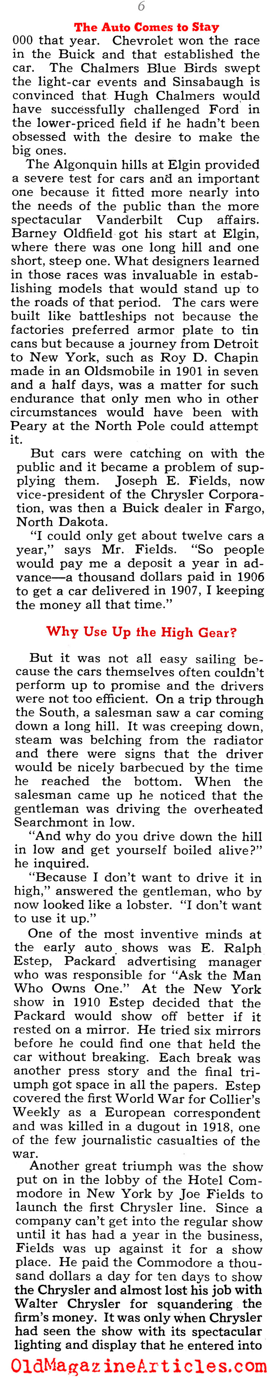 Cars are Here to Stay (Collier's Magazine, 1940)