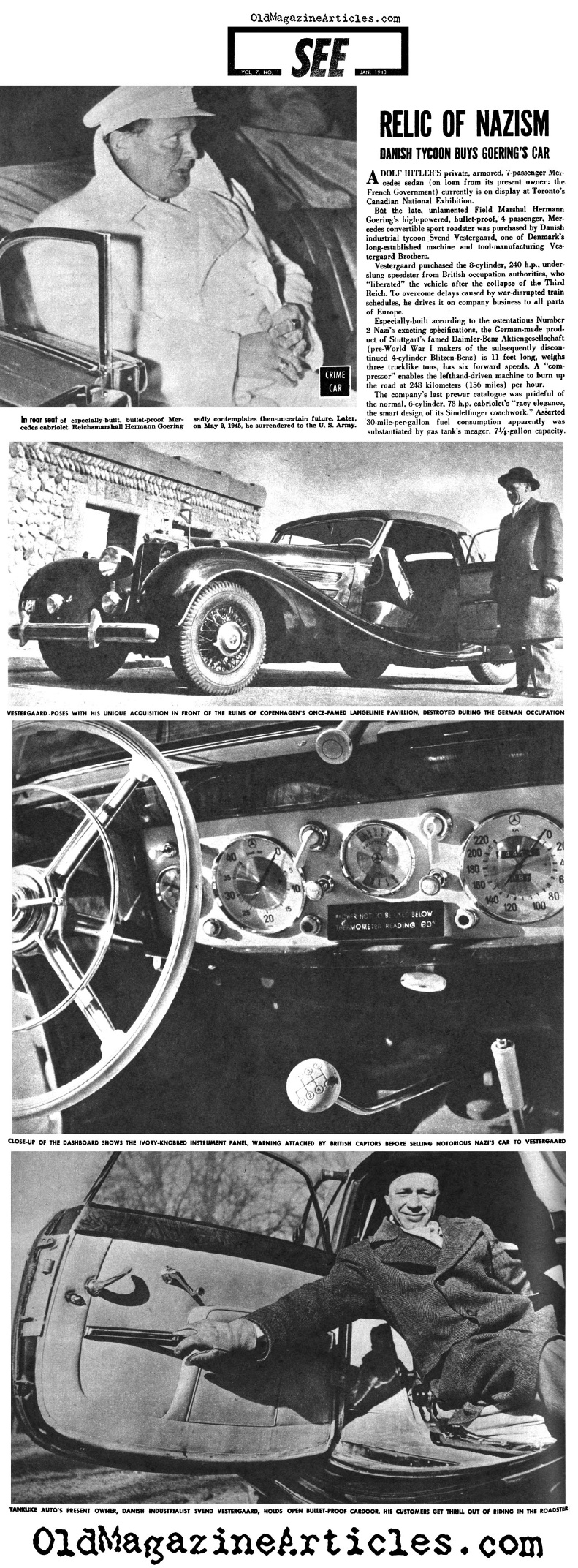Hermann Goering's Car Finds a New Owner (See Magazine, 1948)