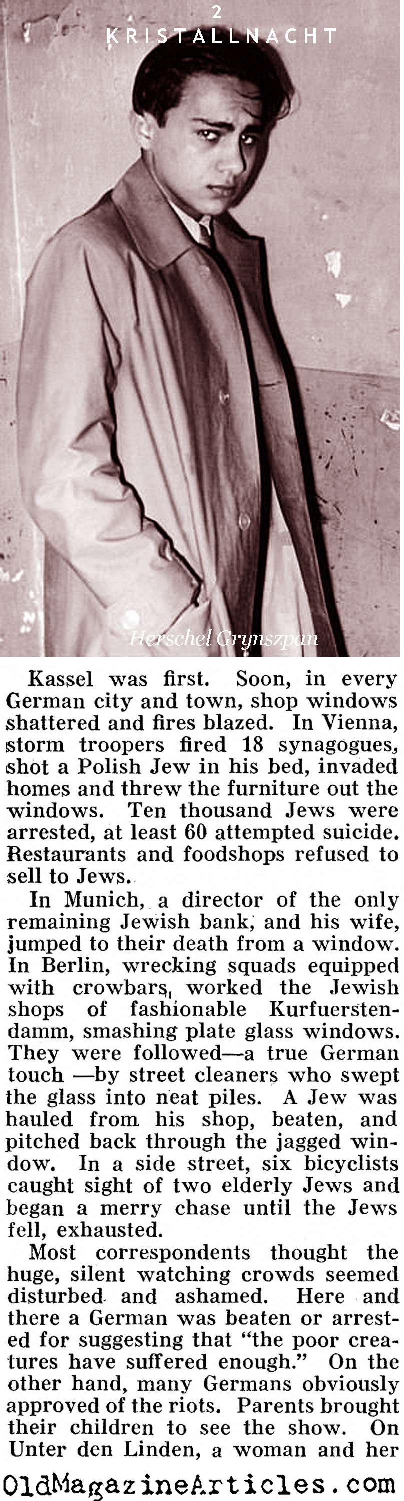 KRISTALLNACHT (Pathfinder Magazine, 1938)