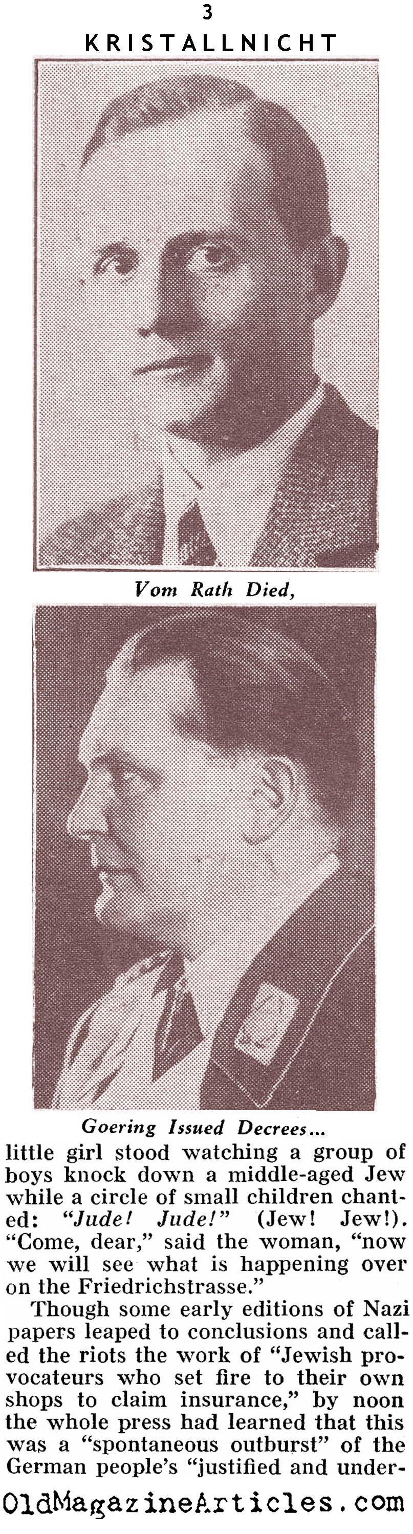 KRISTALLNACHT (Pathfinder Magazine, 1938)