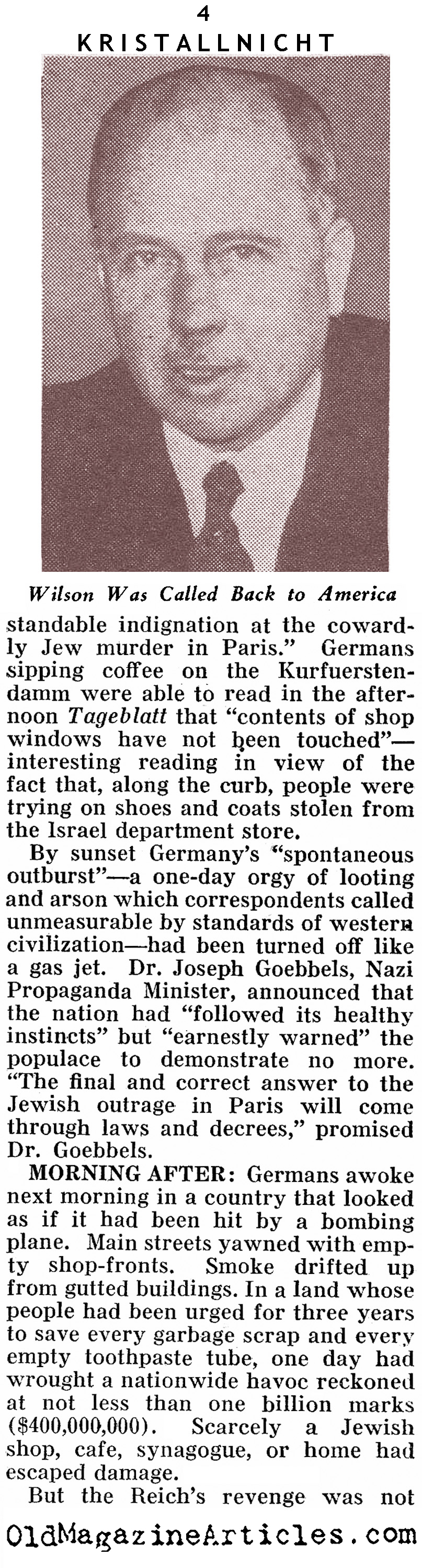 KRISTALLNACHT (Pathfinder Magazine, 1938)