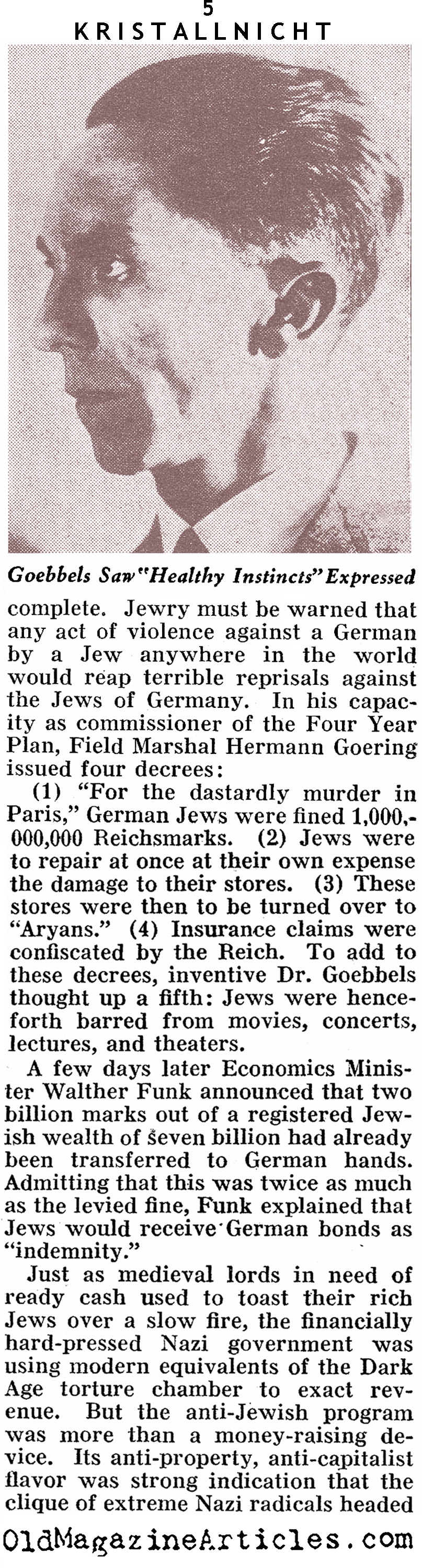 KRISTALLNACHT (Pathfinder Magazine, 1938)