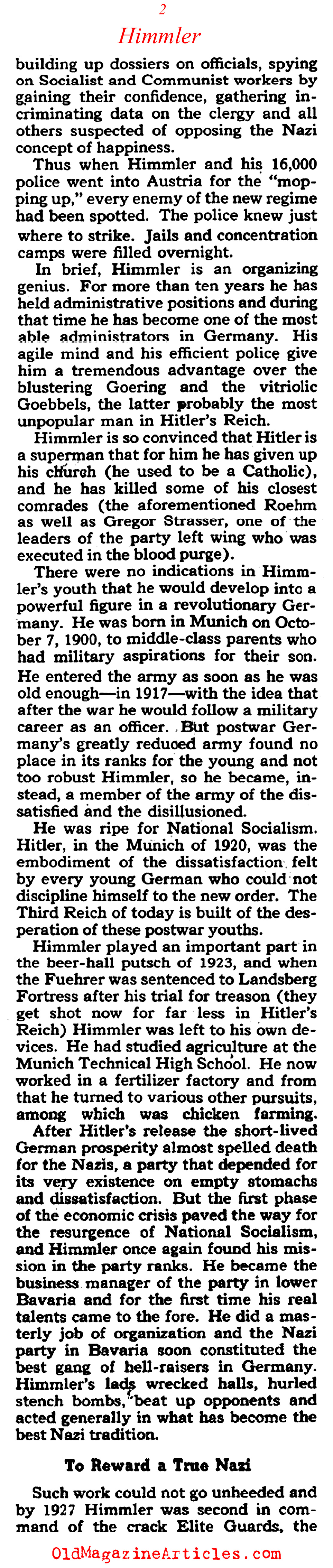 Heinrich Himmler (Collier's Magazine, 1938)