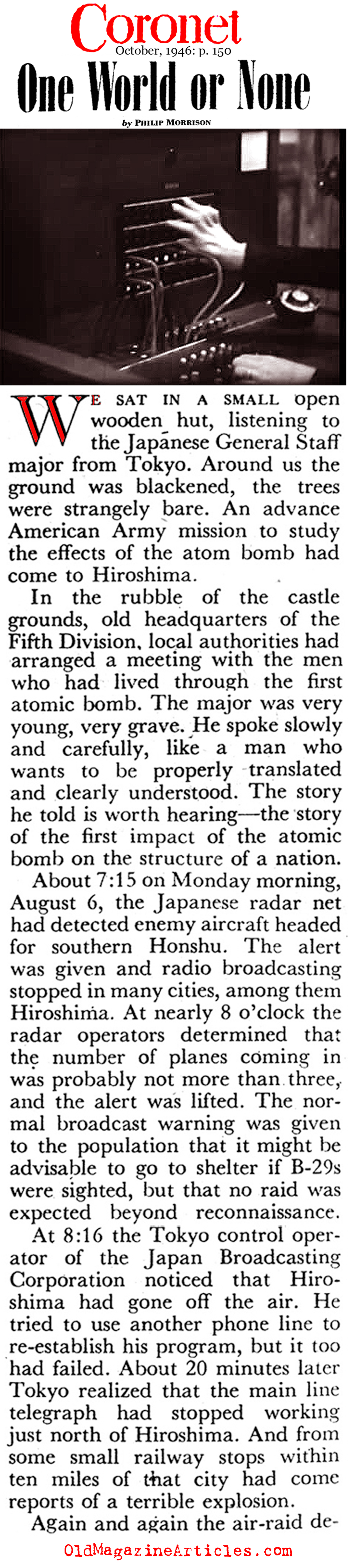 How Tokyo Learned of Hiroshima (Coronet Magazine, 1946)