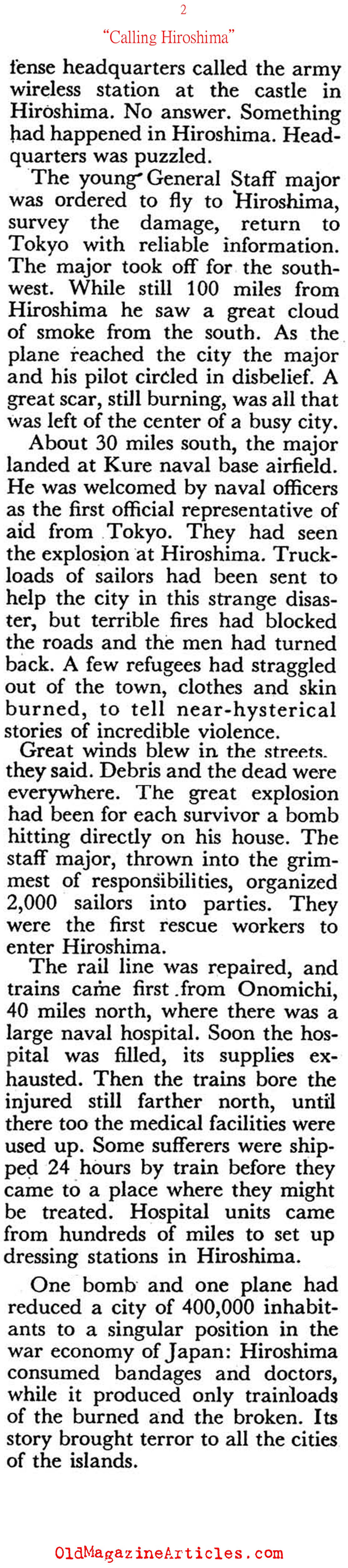 How Tokyo Learned of Hiroshima (Coronet Magazine, 1946)