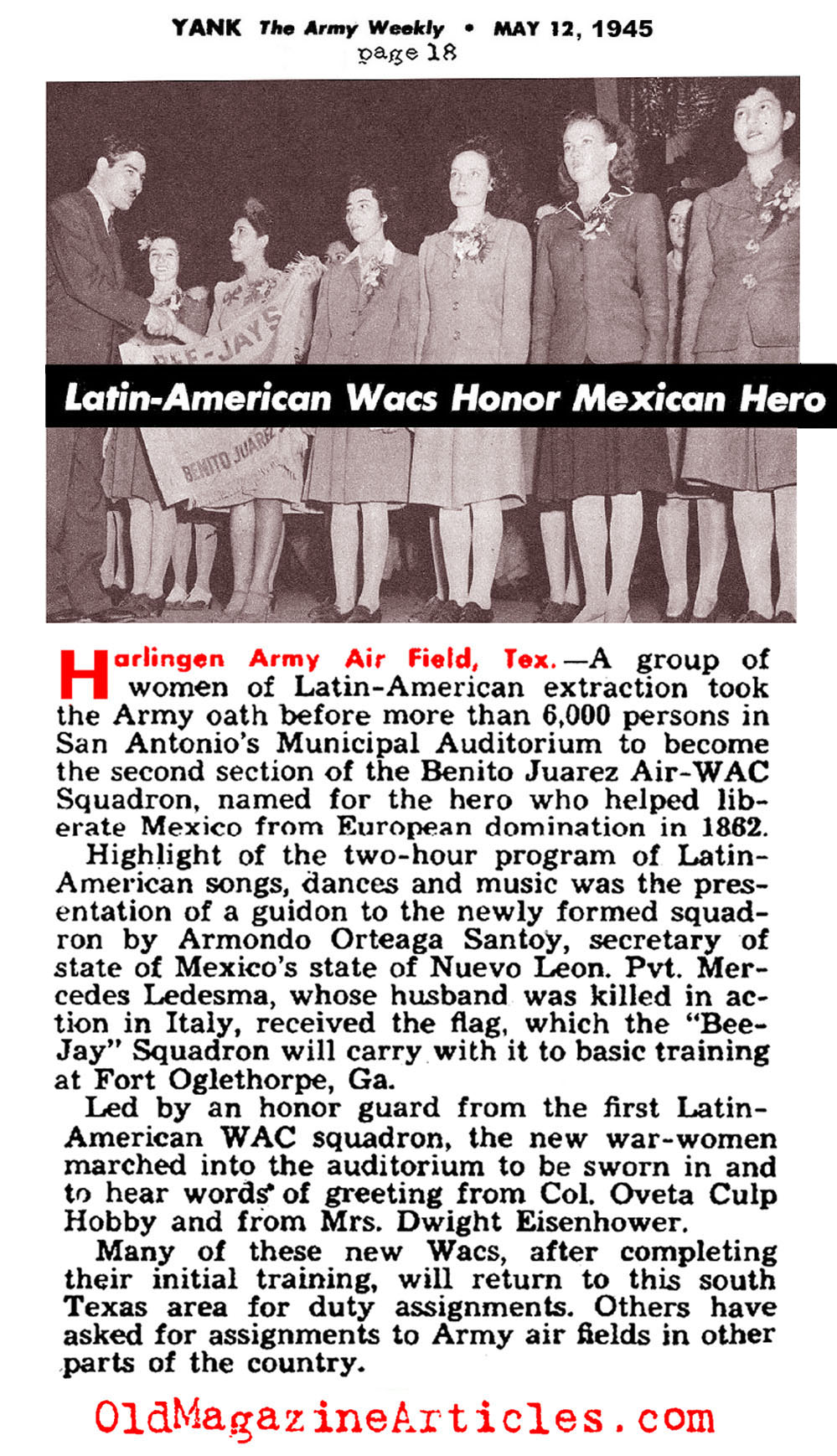 Hispanic Women in the WACs (Yank Magazine, 1945)