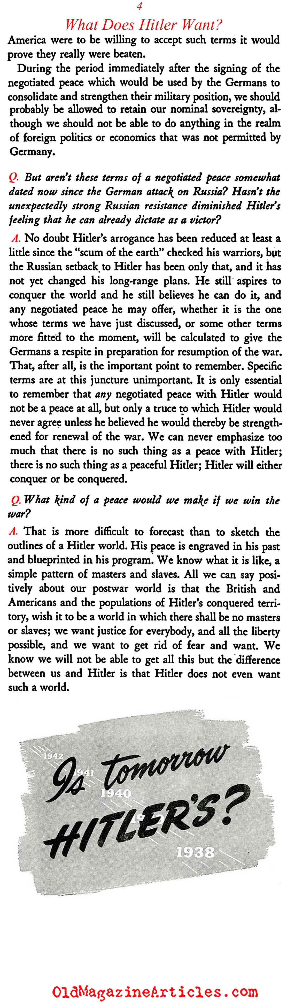 Germany's Dictated Peace Terms for the World (Omnibooks Digest, 1942)