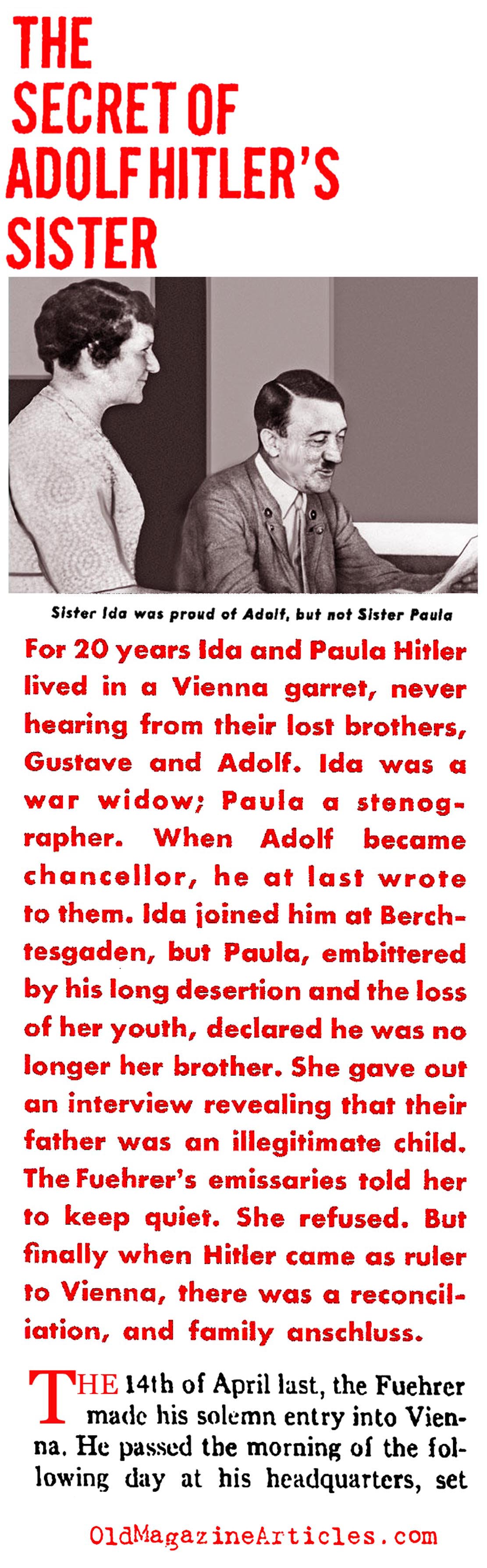 Hitler's Sister Tells Her Story (Ken Magazine, 1938)