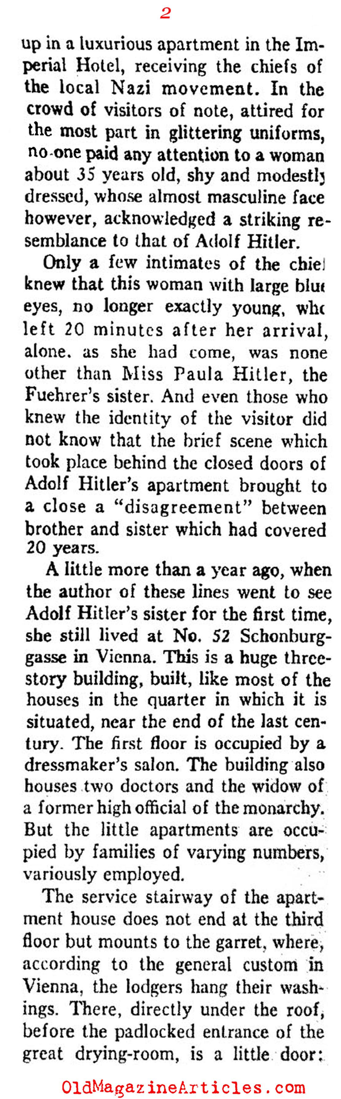 Hitler's Sister Tells Her Story (Ken Magazine, 1938)