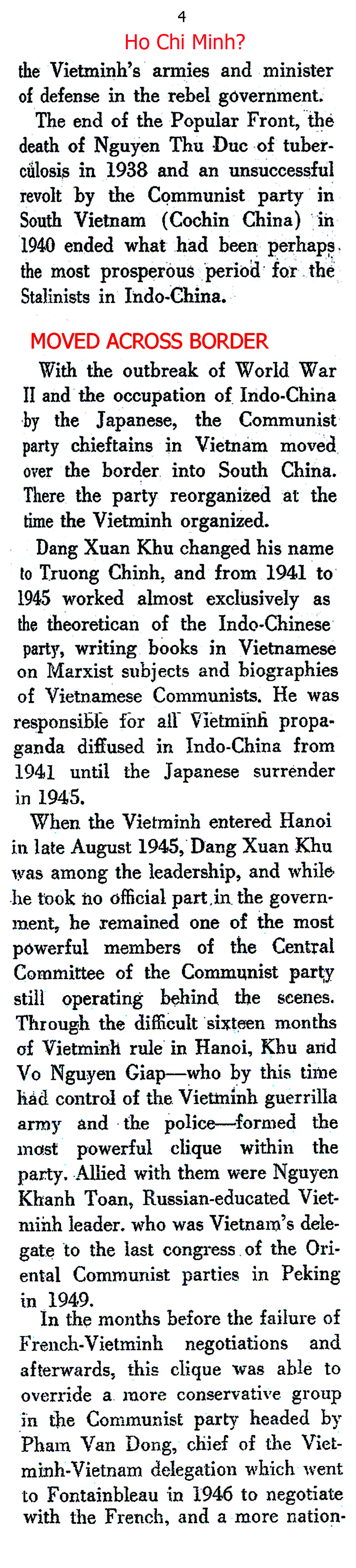 Vietminh Power Struggle? (The New Leader Magazine, 1951)