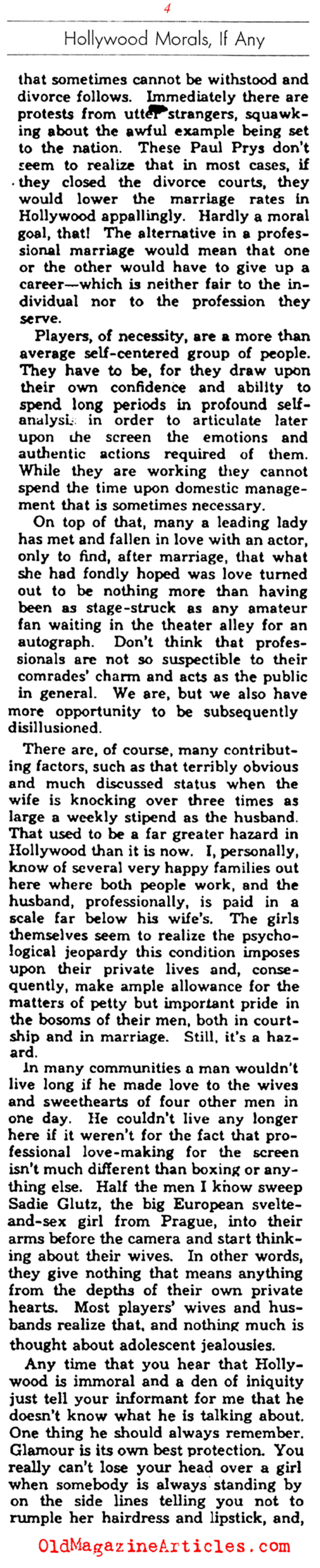 Errol Flynn: Defender of Hollywood Morality (Photoplay Magazine, 1937)