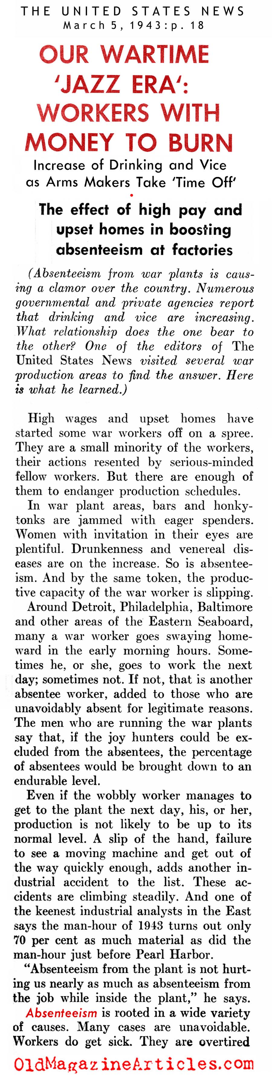 Results of the Economic Boom On The Home Front (United States News, 1943)