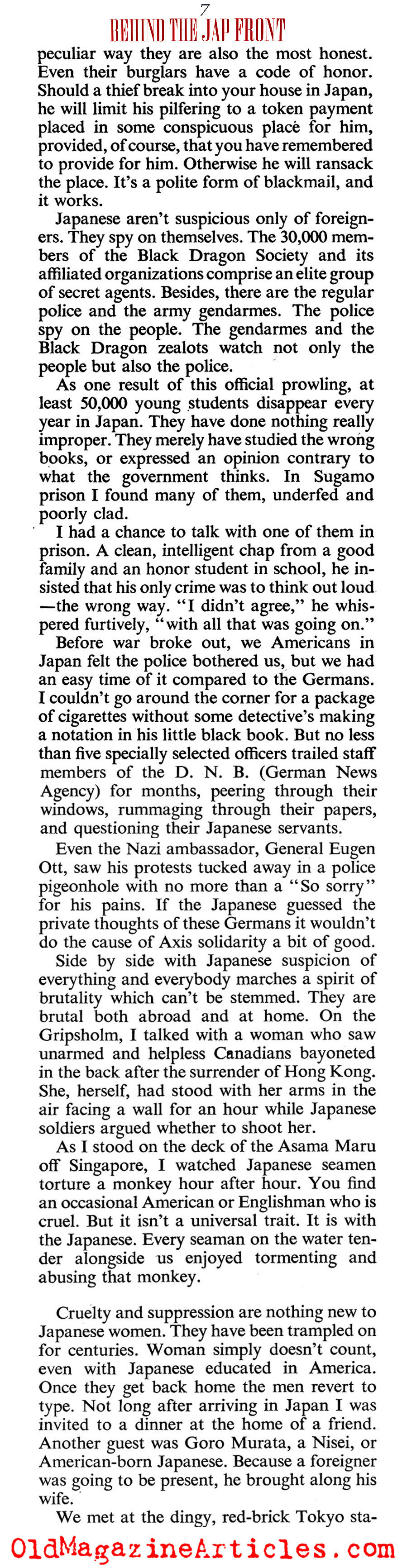 The Japanese Home Front (American Magazine, 1943)