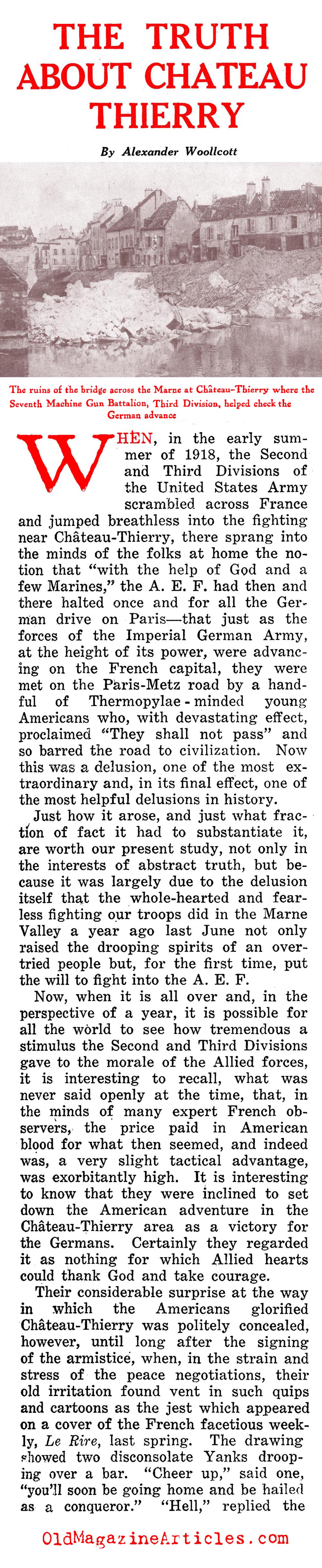 ''The Truth About Chateau-Thiery'' (Home Sector, 1919)