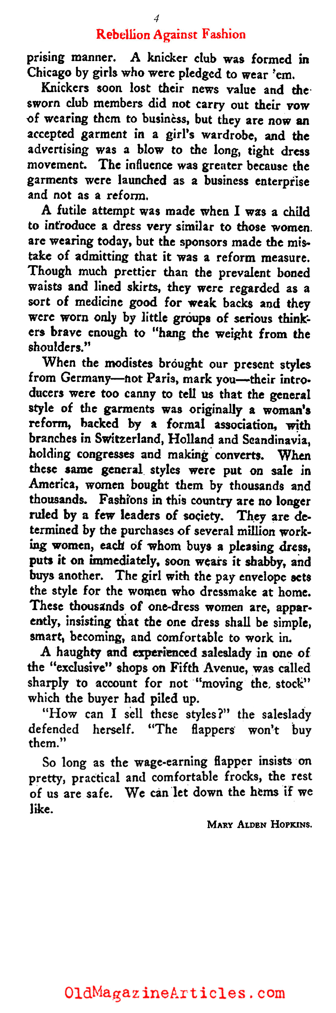 The Plot to Restore the Corset  (The New Republic, 1922)