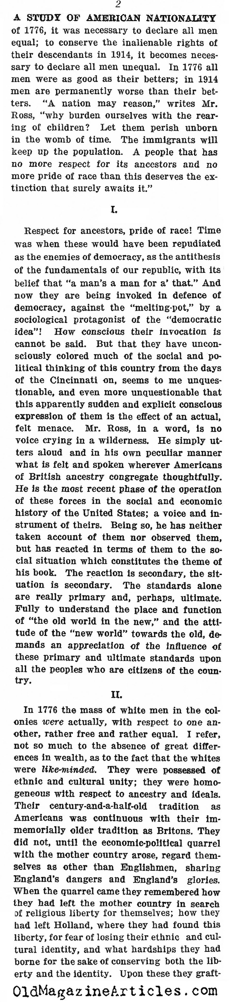 Anticipating Multiculturalism  (The Nation, 1915)