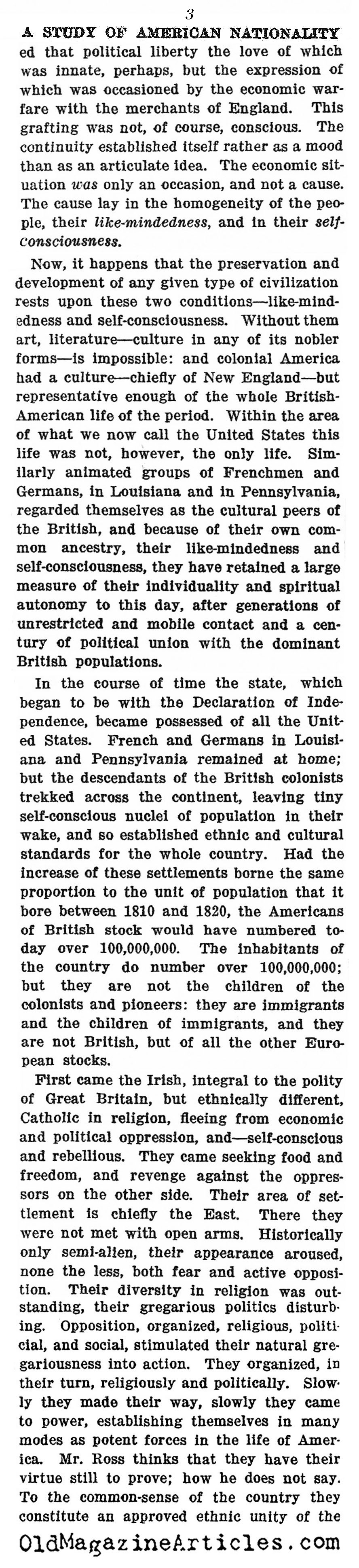 Anticipating Multiculturalism  (The Nation, 1915)