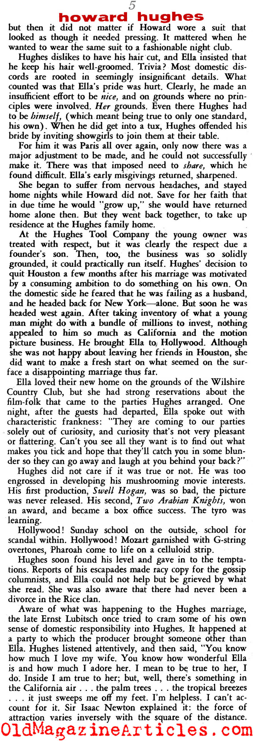 Howard Hughes (Nugget Magazine, 1957)