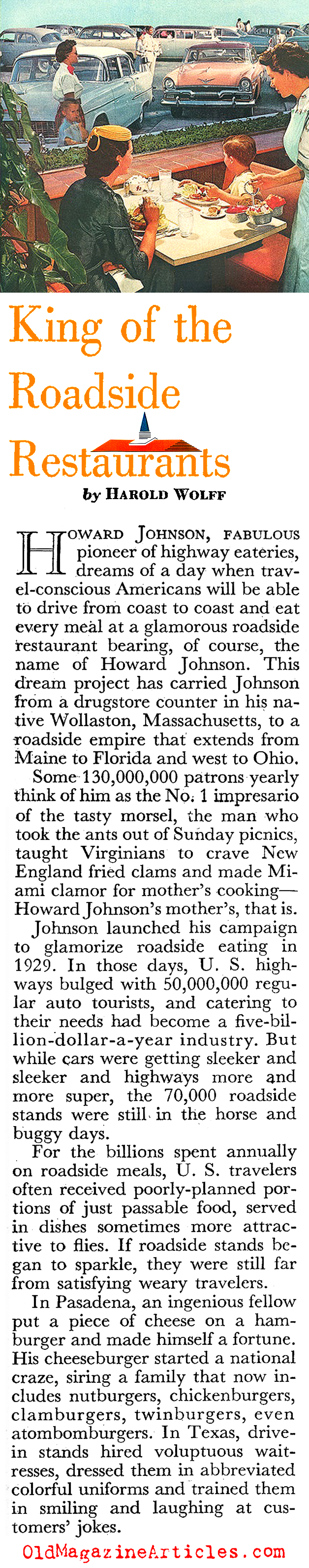 Howard Johnson's Roadside Restaurants (Coronet Magazine, 1946)