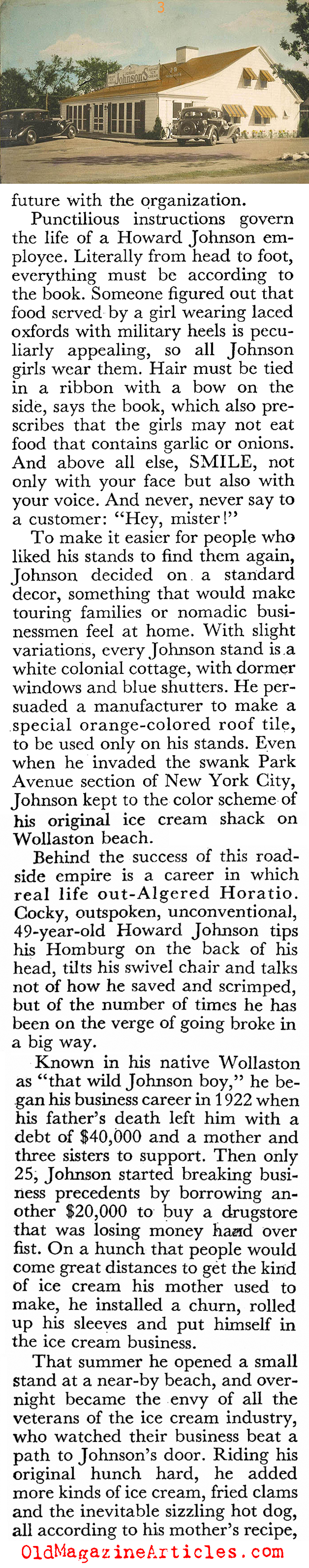 Howard Johnson's Roadside Restaurants (Coronet Magazine, 1946)