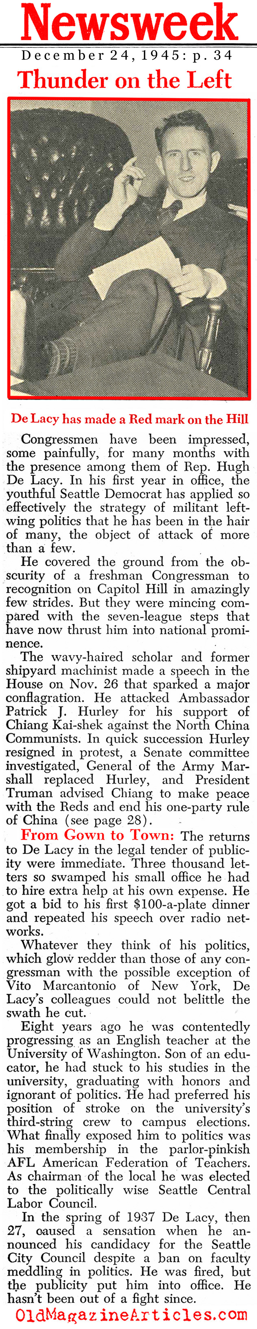 The Communist on Capitol Hill (Newsweek Magazine, 1945)