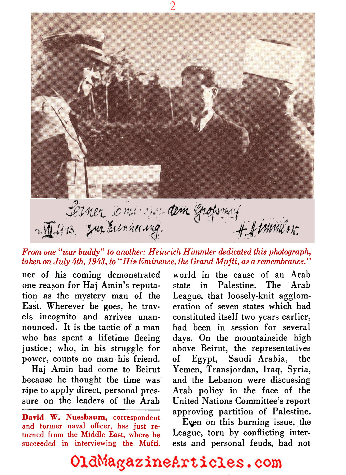 The Nazi's Man in British Palestine ('48 Magazine, 1948)