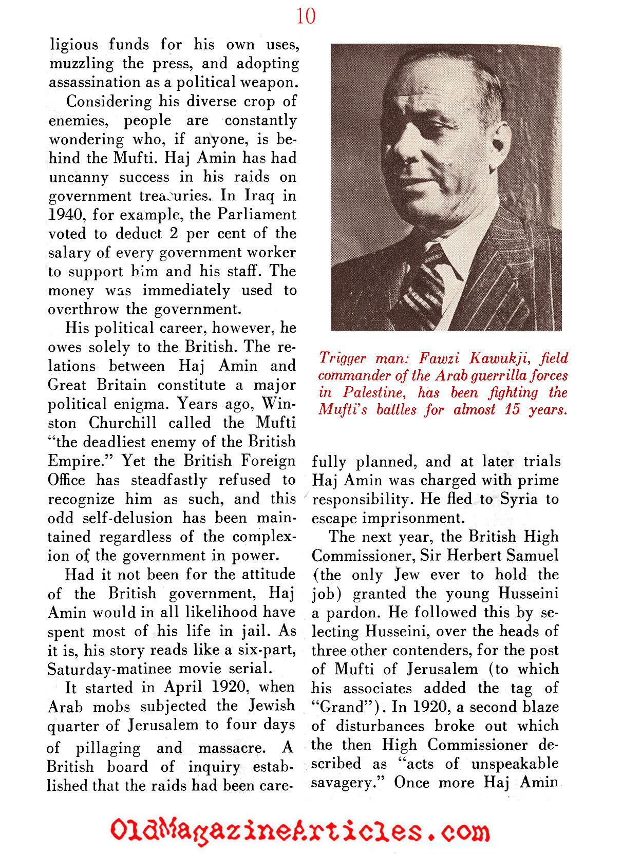 The Nazi's Man in British Palestine ('48 Magazine, 1948)