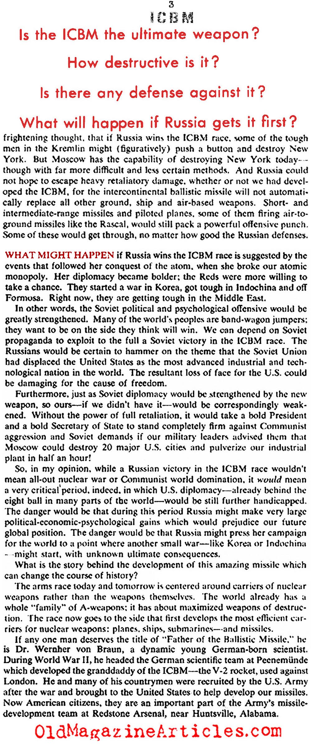 The ICBM (Collier's Magazine, 1956)