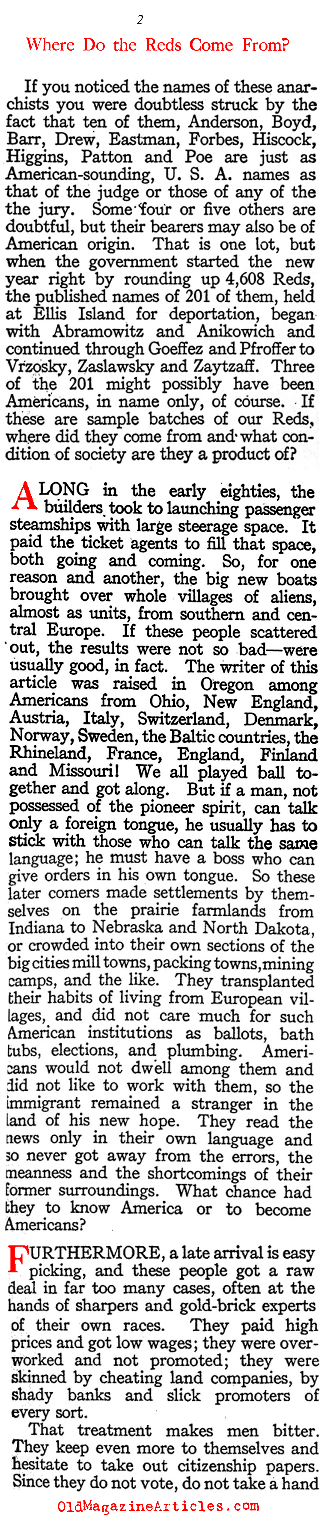 Deporting the Reds (American Legion Weekly, 1920)