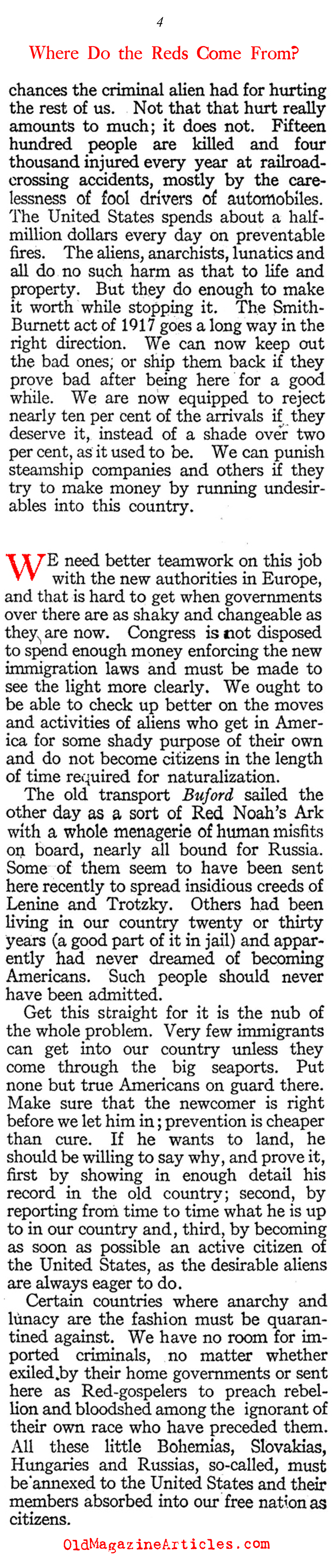 Deporting the Reds (American Legion Weekly, 1920)