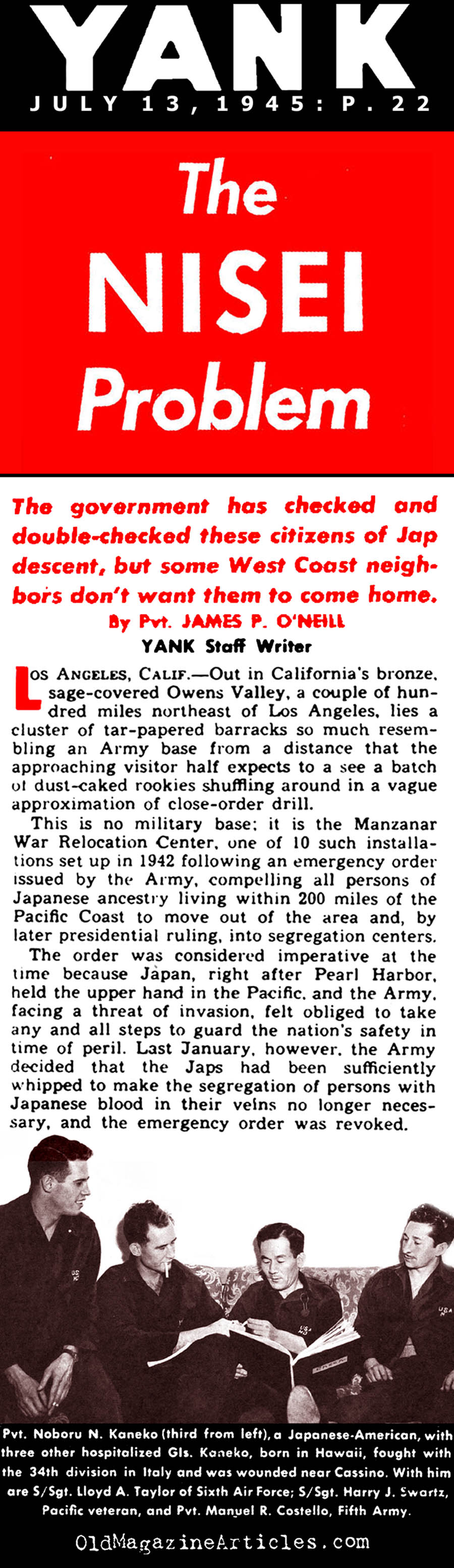 ''The Nisei Problem''  (Yank Magazine, 1945)