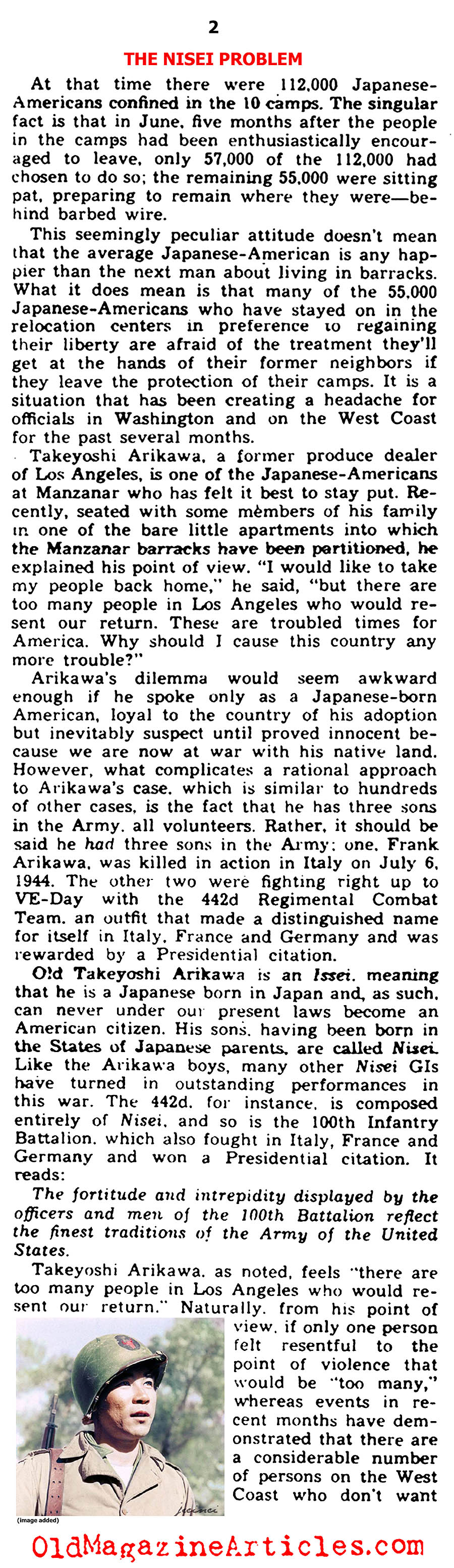 ''The Nisei Problem''  (Yank Magazine, 1945)