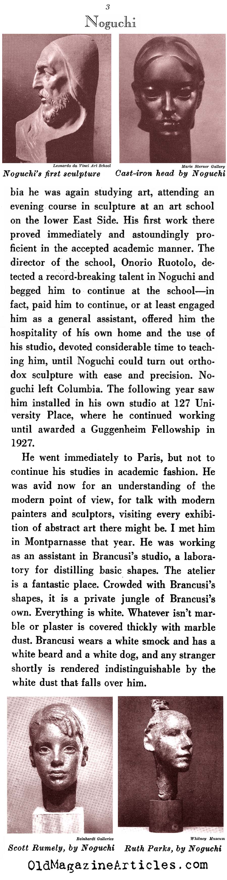 ISAMU NOGUCHI  (Creative Art Magazine, 1933)