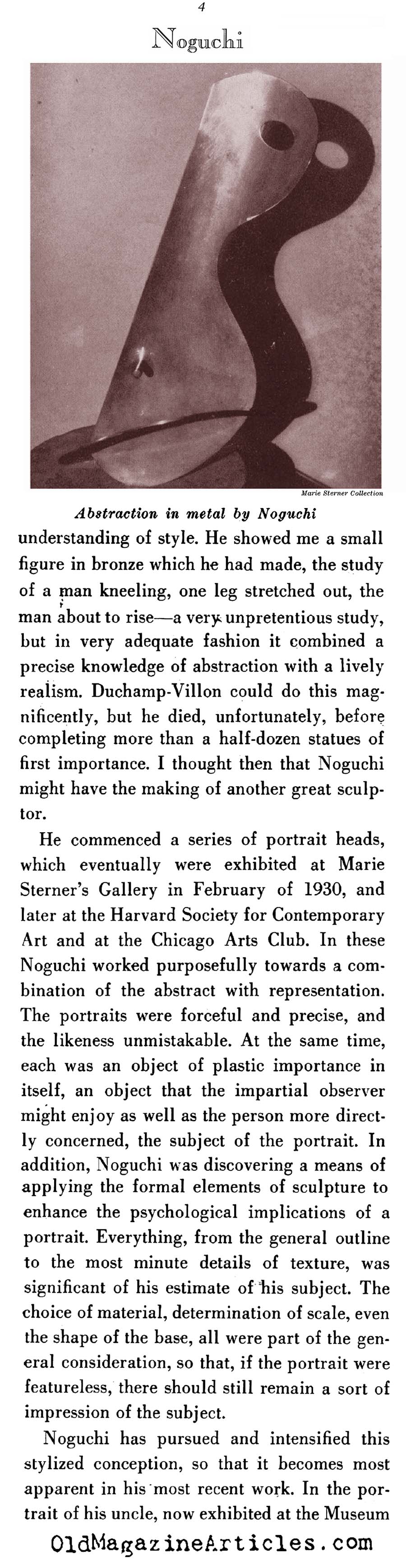 ISAMU NOGUCHI  (Creative Art Magazine, 1933)