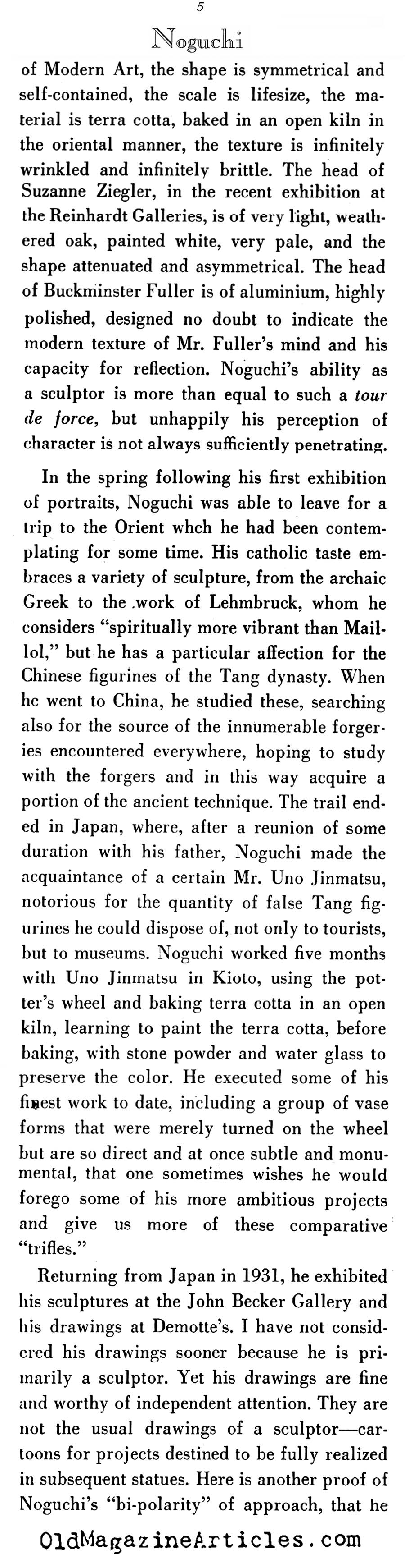 ISAMU NOGUCHI  (Creative Art Magazine, 1933)