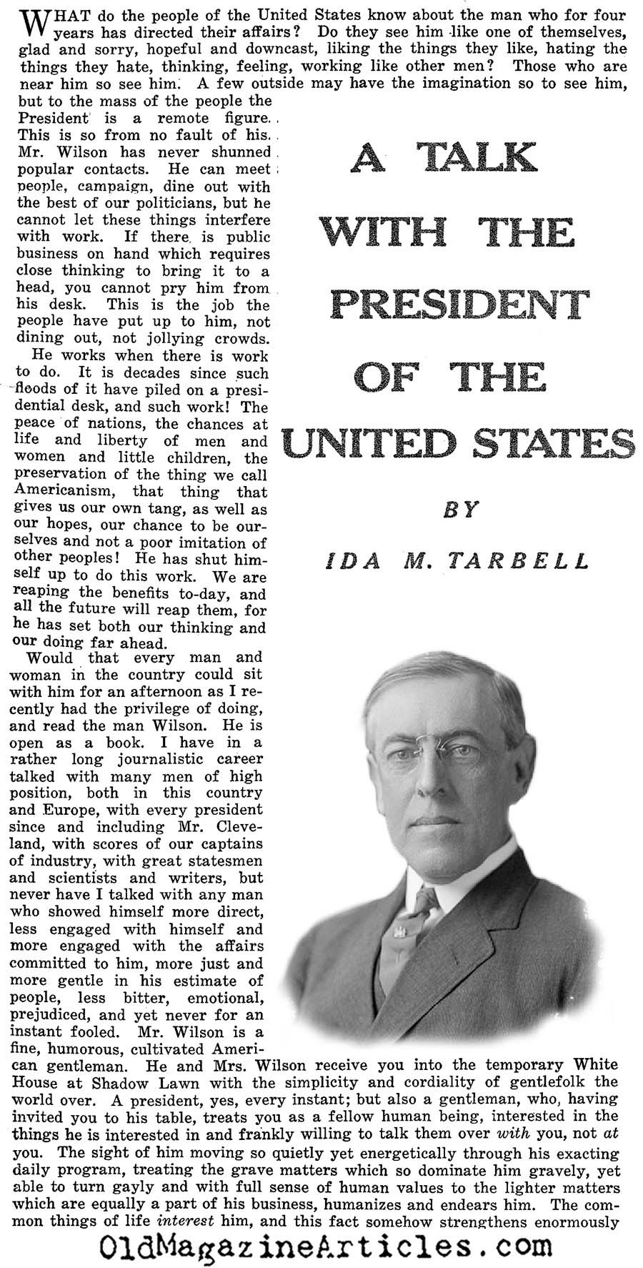 An Interview with Woodrow Wilson (Collier;s Magazine, 1916)