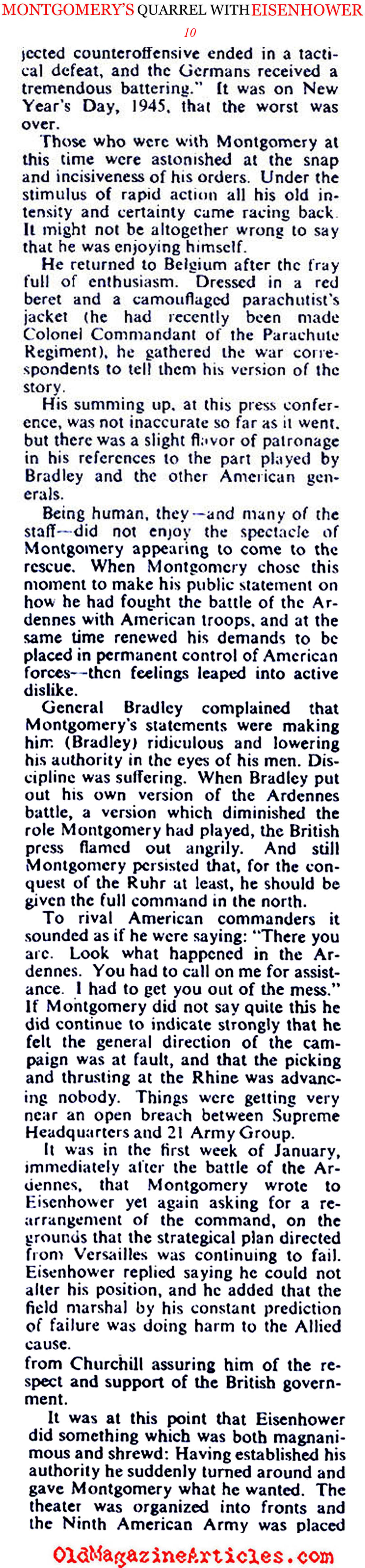 Montgomery's Quarrel with Eisenhower (Collier's Magazine, 1946)